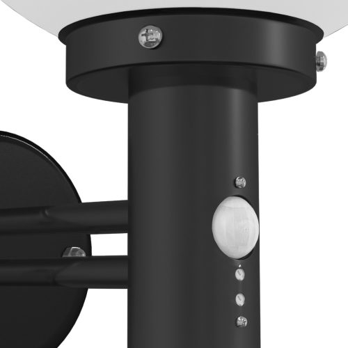  kültéri fali lámpa mozgásérzékelő fekete rozsdamentes acél IP44