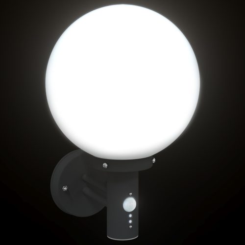  kültéri fali lámpák mozgásérzékelővel 2 db fekete rozsdamentes acél IP44