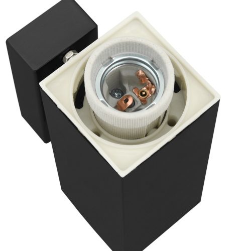  Kültéri Fali Lámpák 2 db Fekete Rozsdamentes Acél IP44