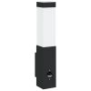  Kültéri Fali Lámpa Érzékelővel Fekete Rozsdamentes Acél IP44