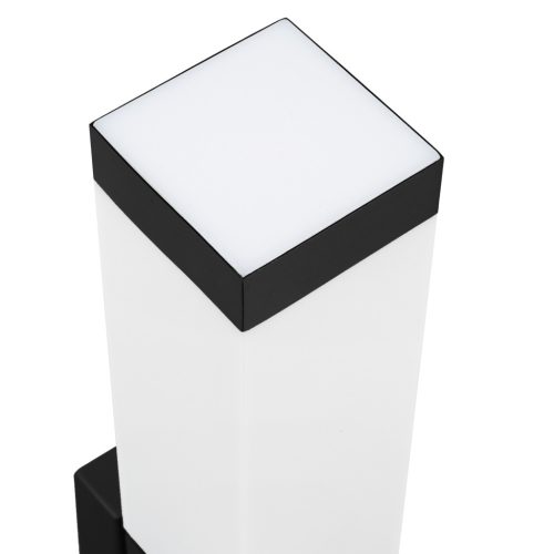  Kültéri Fali Lámpa Érzékelővel Fekete Rozsdamentes Acél IP44