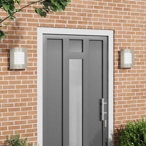  Kültéri Fali Lámpák 2 pcs Ezüst 23.5 x 10.5 x 26 cm