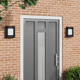  Külső fali lámpák 2 db fekete rozsdamentes acél IP44