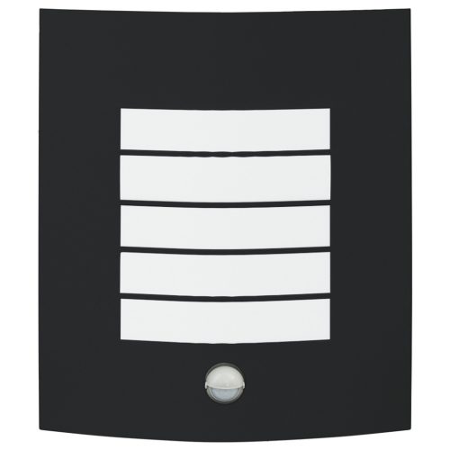  Kültéri Falilámpa Mozgásérzékelővel 2 db Fekete Rozsdamentes Acél IP44