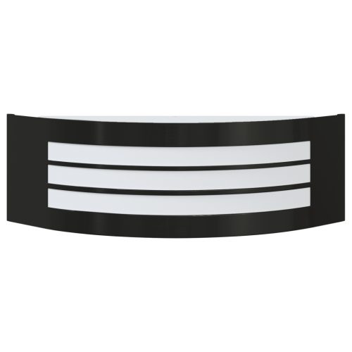  Kültéri Fali Lámpa 2 db Fekete Rozsdamentes Acél IP44