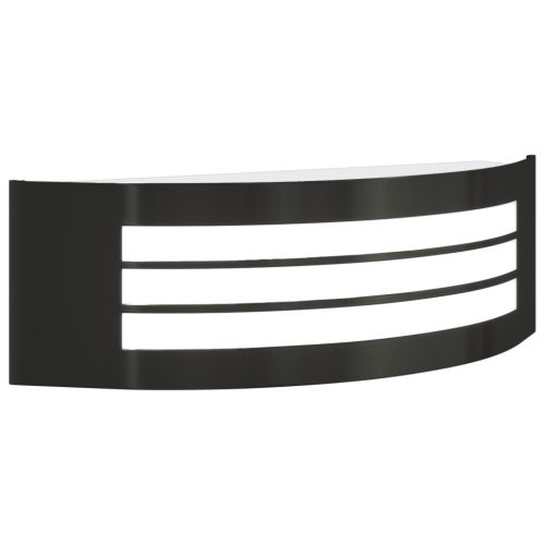  Kültéri Fali Lámpa 2 db Fekete Rozsdamentes Acél IP44