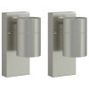  Kültéri Fali Lámpák 2 db Ezüst Rozsdamentes Acél IP44