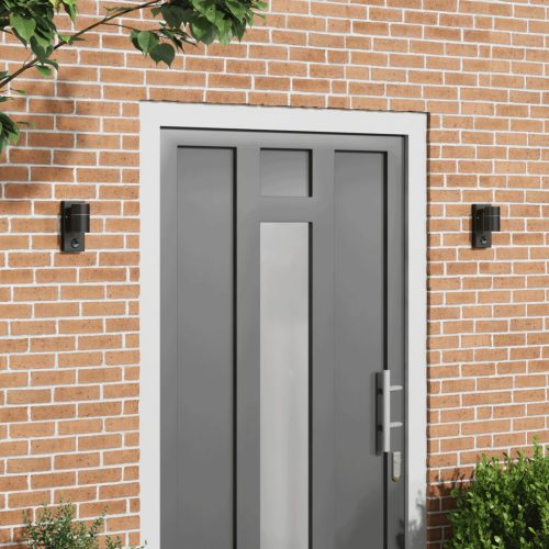  Kültéri Falilámpák mozgásérzékelővel 2 db Fekete Rozsdamentes Acél IP44