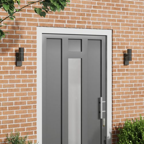  Külső Fali Lámpák 2 db Fekete Rozsdamentes Acél IP44