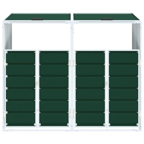  zöld acél kerekes tároló dupla tárolókhoz 138 x 79 x 117 cm