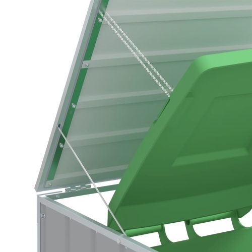  szürke acél kerekes tároló 3 szemeteskukához 216 x 81 x 115 cm