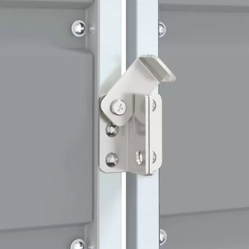  szürke acél kerekes tároló 3 szemeteskukához 216 x 81 x 115 cm