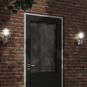  2 db ezüstszínű rozsdamentes acél kültéri falilámpa