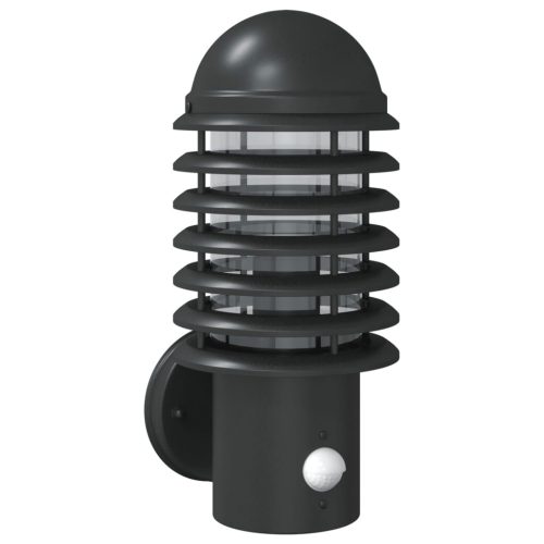  fekete rozsdamentes acél kültéri érzékelős falilámpa