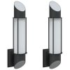  2 db fekete rozsdamentes acél kültéri falilámpa