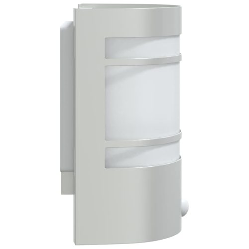  2 db ezüstszínű rozsdamentes acél kültéri érzékelős falilámpa