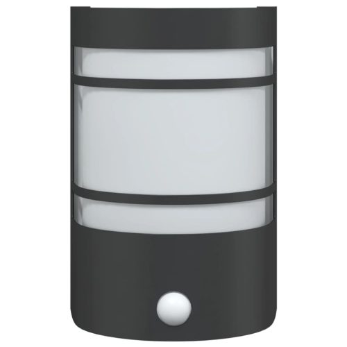  2 db fekete rozsdamentes acél kültéri érzékelős falilámpa