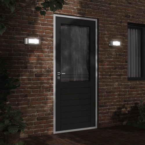  2 db ezüstszínű rozsdamentes acél kültéri falilámpa