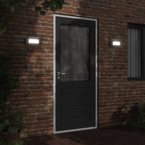  2 db fekete rozsdamentes acél kültéri falilámpa