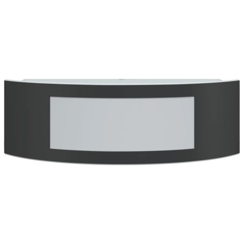  2 db fekete rozsdamentes acél kültéri falilámpa