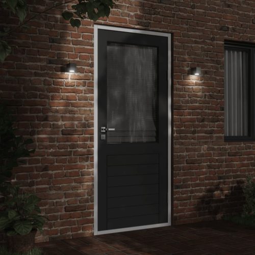  2 db fekete öntött alumínium kültéri falilámpa