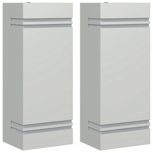  2 db ezüstszínű rozsdamentes acél kültéri falilámpa