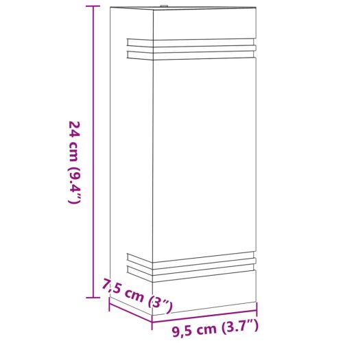  fekete rozsdamentes acél kültéri fali lámpa