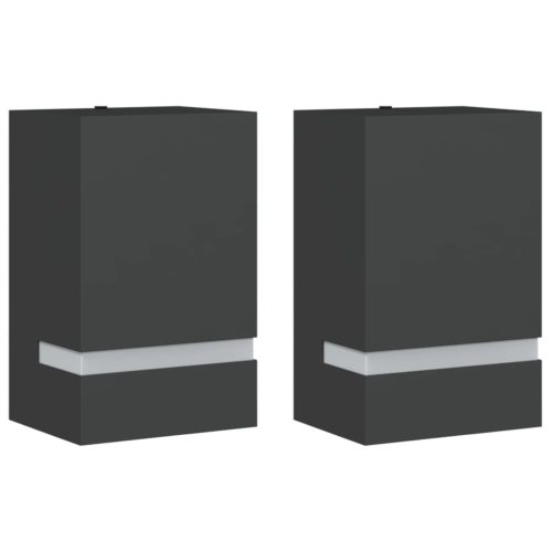  2 db fekete rozsdamentes acél kültéri falilámpa