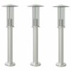  3 db ezüstszínű rozsdamentes acél kültéri állólámpa 60 cm