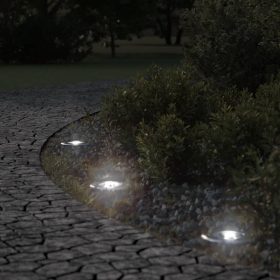    fekete kerek öntött alumínium kültéri talajlámpa 10,5 x 10,5 cm