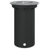  fekete kerek öntött alumínium kültéri talajlámpa 10,5 x 10,5 cm
