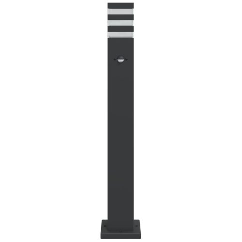  fekete alumínium kültéri állólámpa érzékelővel 80 cm