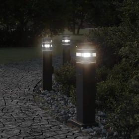  fekete alumínium kültéri állólámpa aljzattal 50 cm