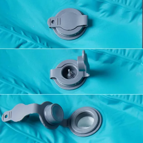  1 személyes kék önfelfújó kempingmatrac párnával