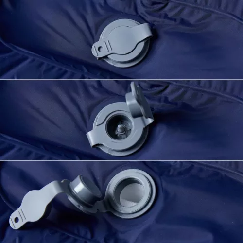  1 személyes tengerészkék önfelfújó kempingmatrac párnával