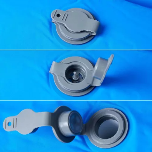  1 személyes kék önfelfújó kempingmatrac párnával