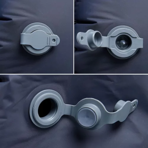  1 személyes szürke felfújható kempingmatrac párnával