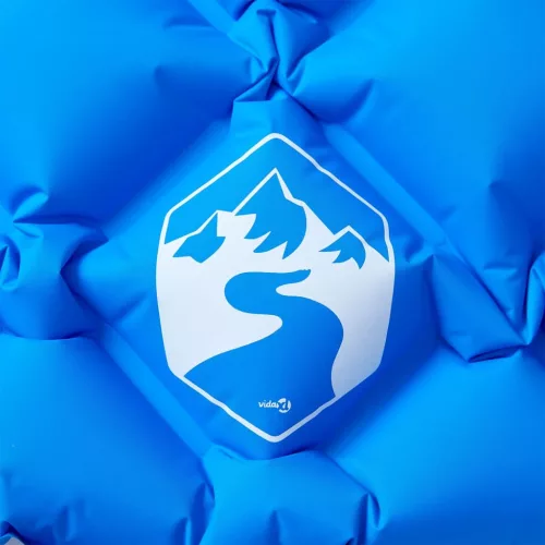  1 személyes kék felfújható kempingmatrac párnával