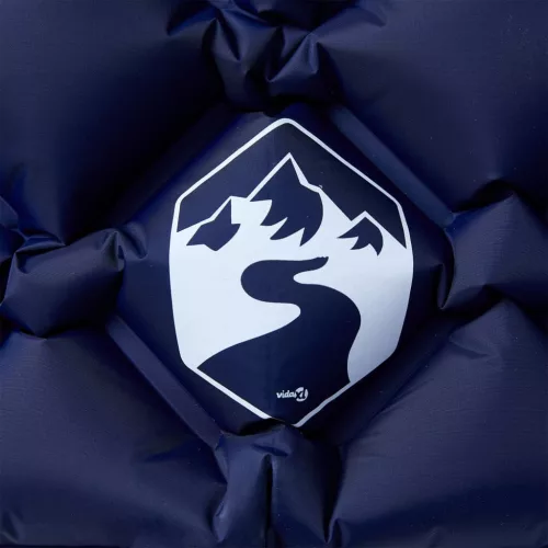  1 személyes tengerészkék felfújható kempingmatrac párnával