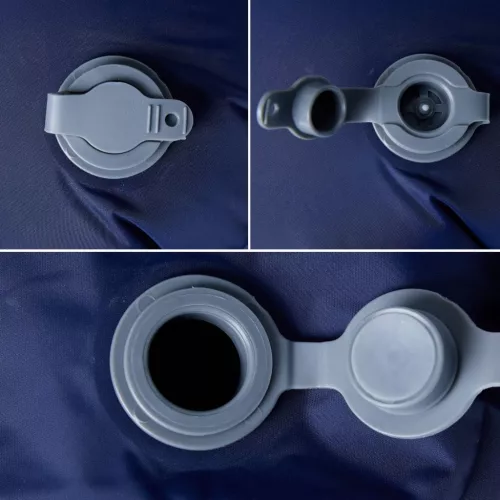  1 személyes tengerészkék felfújható kempingmatrac párnával