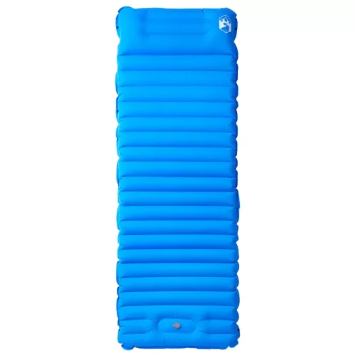 1 személyes kék önfelfújó kempingmatrac párnával