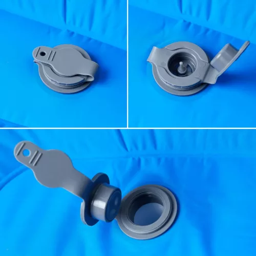  1 személyes kék önfelfújó kempingmatrac párnával