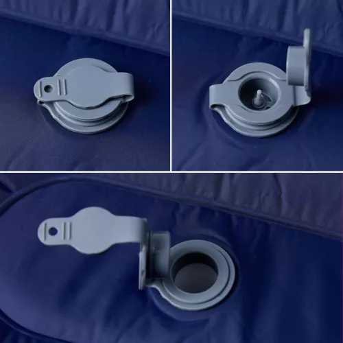  1 személyes tengerészkék önfelfújó kempingmatrac párnával