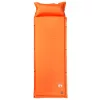  1 személyes narancssárga önfelfújó kempingmatrac párnával
