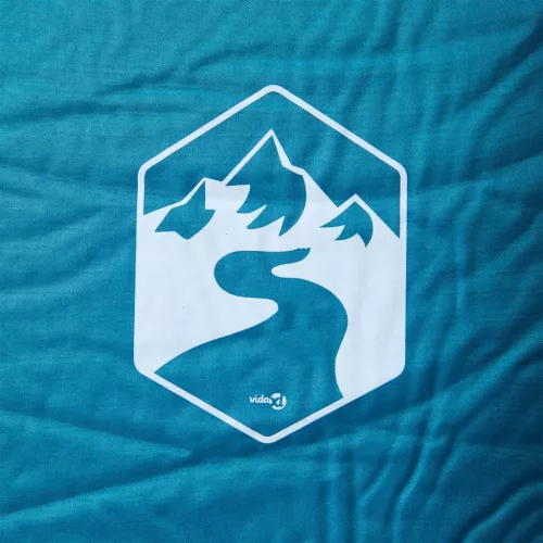  1 személyes türkizkék önfelfújó kempingmatrac párnával