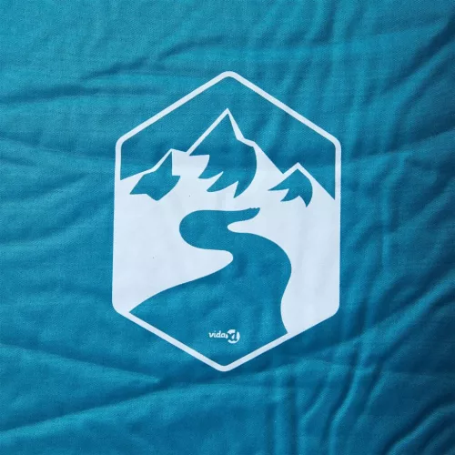  1 személyes türkizkék önfelfújó kempingmatrac párnával