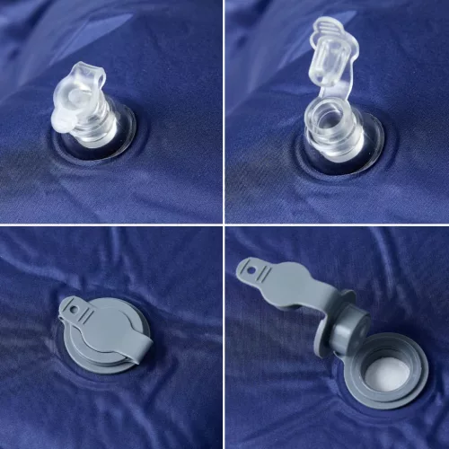  1 személyes tengerészkék önfelfújó kempingmatrac párnával