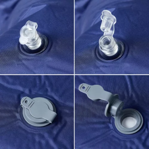  1 személyes tengerészkék önfelfújó kempingmatrac párnával