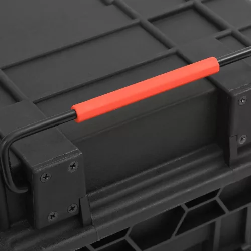  fekete polipropilén hordozható védőkoffer 56,5 x 34 x 16 cm