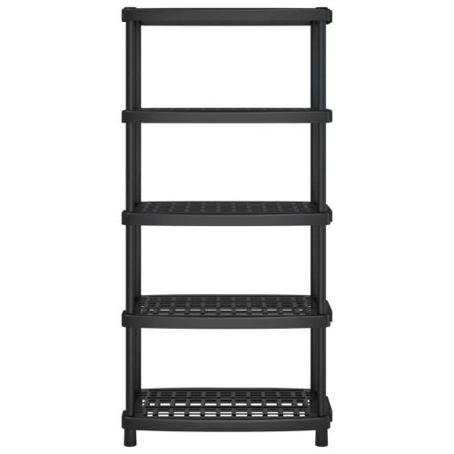  fekete polipropilén 5 szintes tárolópolc 93,5 x 45,5 x 194,5 cm